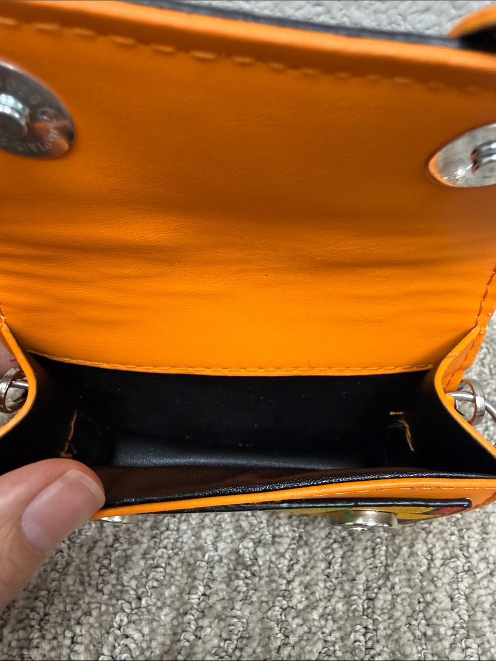 Source Unknown Orange Multicolor Mini Crossbody with Chunky Chain - Picture 5 of 11